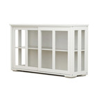 Mdf Sideboard Buffet Cabinet With Sliding Glass Doors Kitchen Storage Console 