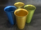 Vintage Heller Colorama Mid Century Modern Aluminum Cups Set Of 4 Made In Italy