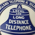 Vintage Public Telephones Sign - Bell System Phone Booth Porcelain Gas Pump Sign