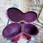 Vintage Fiberglass Tabla Drum Hard Case Dual Compartment Purple Velvet Interior