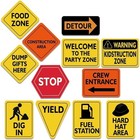 12pcs Construction Party Decorations Truck Wall Decor Road Signs   Under Cons   