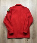 Vintage Bsa Boy Scouts Red Wool Flannel Shirt Men   s Small Patches Thick Shacket