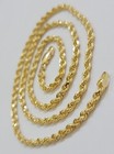 Real 18kt Yellow Gold Rope Chain Necklace 3mm 20 Inch Men Women Solid Heavy 18k