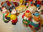Large Lot Of  Vintage Plastic Ramp Walkers Disney Elephant Kangaroo Pigs Firemen