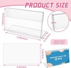50 Pcs Mini Acrylic Sign Holders With Blank Lables  Small Clear Sign Display Hol