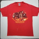 Vintage Aerosmith Red Graphic T-shirt  Band Tee Size L Rock Paint Music Merch