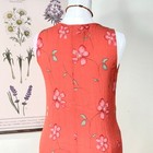 Vintage 90s Salmon Floral Crepe Sleeveless Midi Dress Fairy Coastal Grandma M