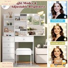 White Vanity Set With 10 Led Lighted Mirror Makeup Dressing Table Dresser Desk