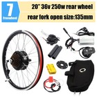 20 Inch Led Rear Wheel Motor Hub Electric Bicycle E-bike Conversion Kit 36v 250w