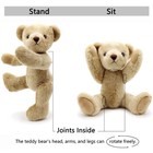 Suepcuddly Jointed Teddy Bear Stuffed Animals Small Soft 13 Inches  Rose Red 