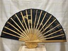 Lrg  Bamboo Vtg  Oriental Handmad  40    X 24    Wall Fan  Made In Thailand