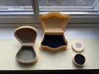3 Antique Vintage French Ivory Celluloid Jewelry Boxes