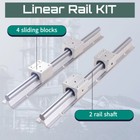 4pcs Sbr16 Linear Rail 300mm 2000mm Fully Supported Shaft Rod 8pcs Sbr16uu Block