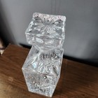 Vintage Cut Crystal Glass Decanter With Stopper Square Liquor Bottle 10 5 Inches