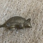 Vintage Solid Brass Armadillo 5  Figurine Paperweight Mid Century Modern Mcm