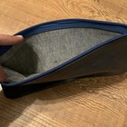 Vintage Money Coin Bank Deposit Receipt Zip Leather Style Bag 10 5    Long Black 