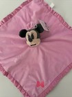Disney Baby Girls Minnie Mouse Security Blanket Pink Layette Velour Satin Trim