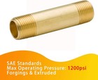 Legines Brass Pipe Fitting Long Nipple  1 8  Npt Male 1 8 Inch  1-1 2  Length 