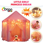 Princess Castle Playhouse Tent For Girls With Led Star Lights     Indoor   Outdoor