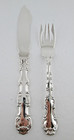 Gorham Strasbourg Sterling Silver Solid Fish Knife 8 7 8    And Fork 7    Set