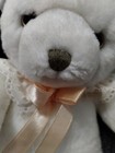 9  Vintage Avon White Baby Teddy Bear Pink Ribbon Lace Bow Stuffed Animal Plush