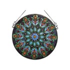 Window Panel 26  Round Victorian Floral Design Tiffany Style Stained Glass 