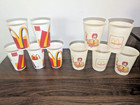 Vintage Mcdonalds Lot Of 10 Waxed Paper Cups 1984 Ronald Courtesy 2001 Smile Nos