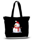 Christmas Snowman Frosty Large Tote New Zipper Bag