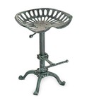 26 To 32 Inch Adjustable Vintage Cast Iron Bar Stool  Antique Green Swivel Ba   