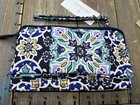Nwt Vera Bradley Rfid Wallet Quilted Crossbody Lisbon Medallion Cool Msrp  79