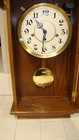 Vintage All Wood  Beautiful Wall Clock  Original Key   Pendulum  Tested  Ec