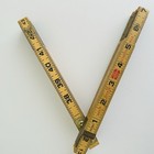 Vintage Folding Lufkin X46 Wood  Rule 71    Red End Ruler Brass Extension