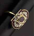 Art Deco Style Oval Lab Created Red Ruby Diamond 14k Yellow Gold Fn Wedding Ring
