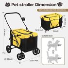 Foldable Pet Stroller W  Cup Holder 360     Wheel Storage Bag Dog Cat Carrier