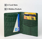 Real Crocodile Leather Credit Card Wallet Mini Bifold Wallet Rfid Blocking