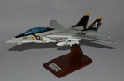 Usn F-14 Tomcat Jolly Rogers Wings Adjust Vf-84 Desk Top 1 48 Model Sc Airplane