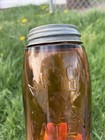 Amber Hero Cross 1858 Mason s Quart Fruit Jar 616 Base Zinc Lid Bubbles