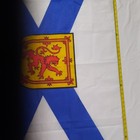 Scottish Saltire Banner flag W  Lion Rampant Shield Crest  White blue  Grommeted