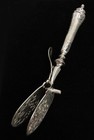 Vintage 1880 S German Silver Reticulated 10 1 2  Asparagus Tongs 