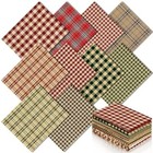 10 Pcs Vintage Christmas Quilting Fabric 18 X 22 Inch Plaid Vintage Plaid