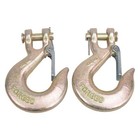 2x G70 3 8  Clevis Slip Hooks W  Latch Tow Chain Tie Down Flatbed Truck Trailer