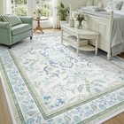  Green 9x12 Rug  Kid   Pet Friendly With Rubber Back Non Slip  Machine 