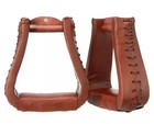 Horse Western Stirrups Saddle Tack Floral Handmade Tooled Leather Covered Pair
