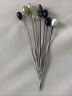 Lot Of 8 Antique Victorian  Faux-pearl Glass Hat Pins Tie Pins