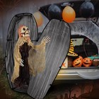 Realistic 60 Inch Pop Up Coffin With Lid Halloween Props Indoor Outdoor Decor