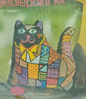 Vintage Bucilla  tabby  Cat Patchwork Needlepoint Kit Pillow Or Toy  4471 New