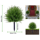 2pcs 24  Artificial Cedar Topiary Ball Trees Out indoor Uv Resistant Faux Plants