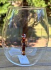Stemless Wine Glass Tumbler W crystal Gingerbread Man Inside Christmas New 16 Oz