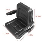 Universal Forklift Riding Lawn Mower Tractor Seat Back Adjustable W armrest