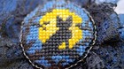 Handmade Cross-stitch Brooch  Black Cat